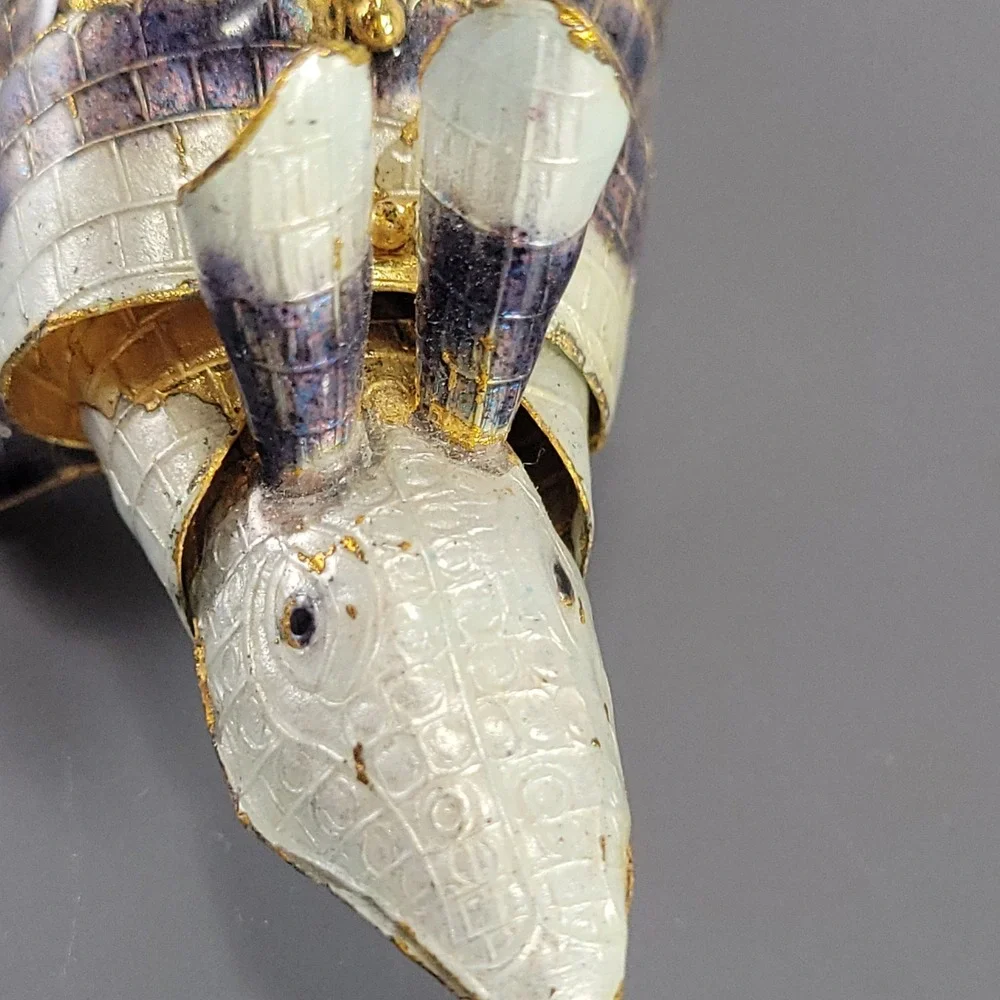 Armadillo Articulated Enamel Ornament Purple Gold Cloisonne Style Texas